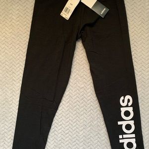 Women’s S Adidas “fitted short length” logo tights NEW WITH TAGS black